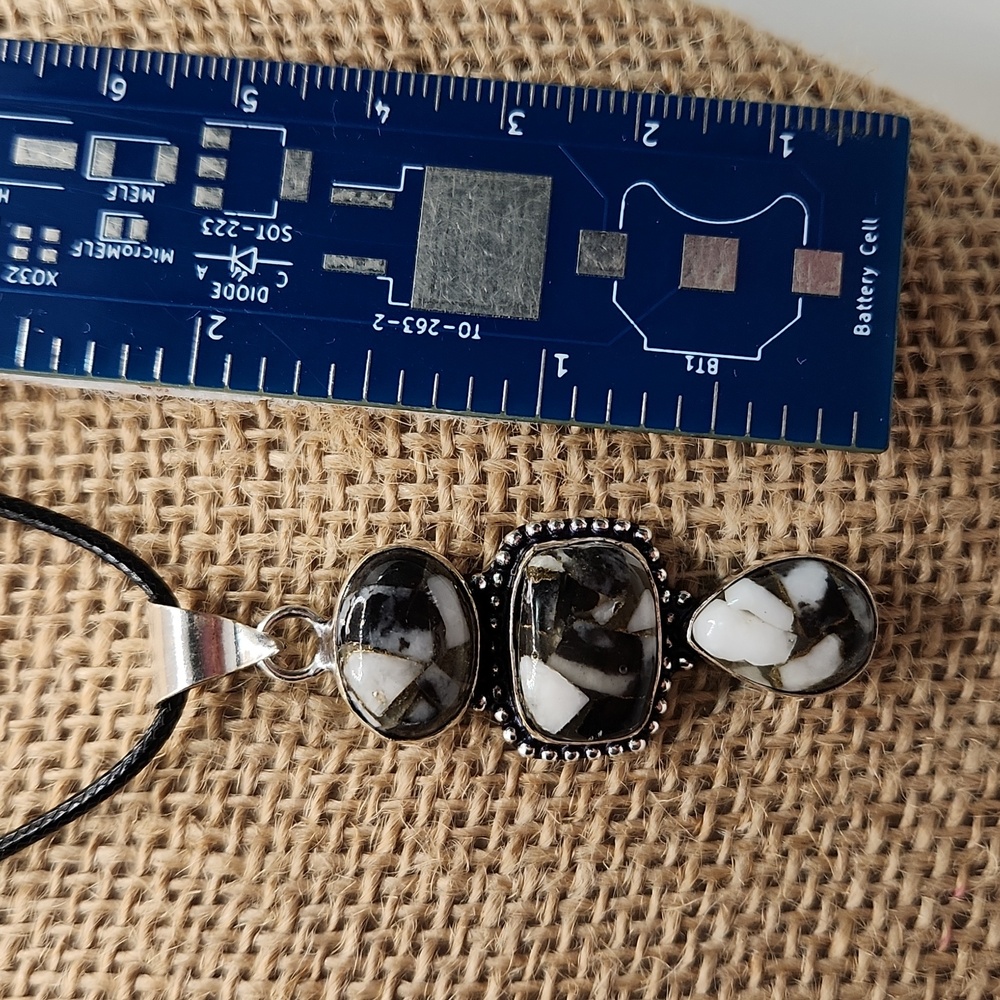 Black and White Pendant Necklace